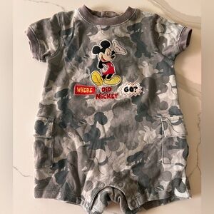 Vintage Y2K Mickey Mouse Disney romper 100% cotton size 18 months